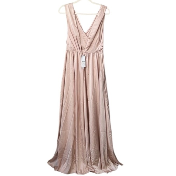 ASOS Edition Satin V Neck Sleeveless Bridesmaid Maxi Dress Size 6 - Picture 2 of 10